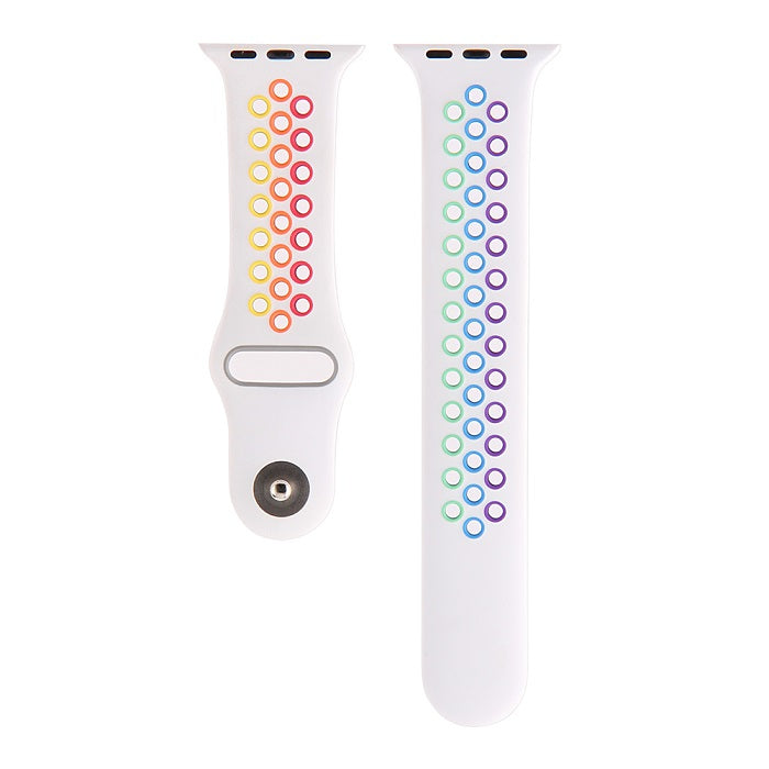 Rainbow Nike Watch Strap For Apple iWatch Series-White