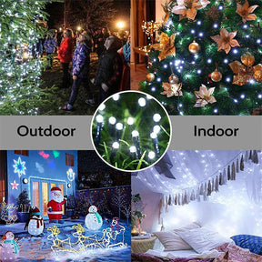 Solar Christmas Lights 72ft 200 LED 8 Modes Solar String Lights Waterproof-White