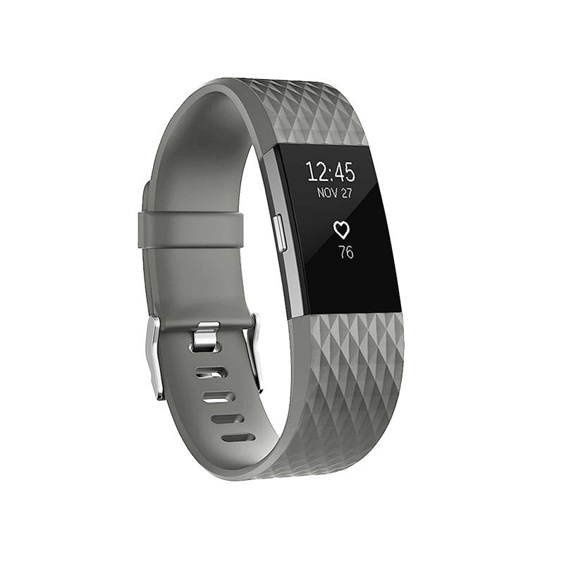 Silicone Replacement Strap Wrist Accessories For Fitbit Charge 2 -Gray