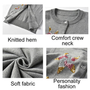 Toddler Girls Cardigan Sweater Knit Ruffles Crew Neck Outwear Coat-Grey