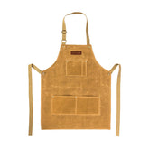 Kids Work Apron Waxed Canvas Tool Safety Smock-Khaki