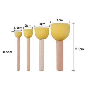 4 Pcs Kids DIY Round Sponge Brushes Graffiti Tool Set