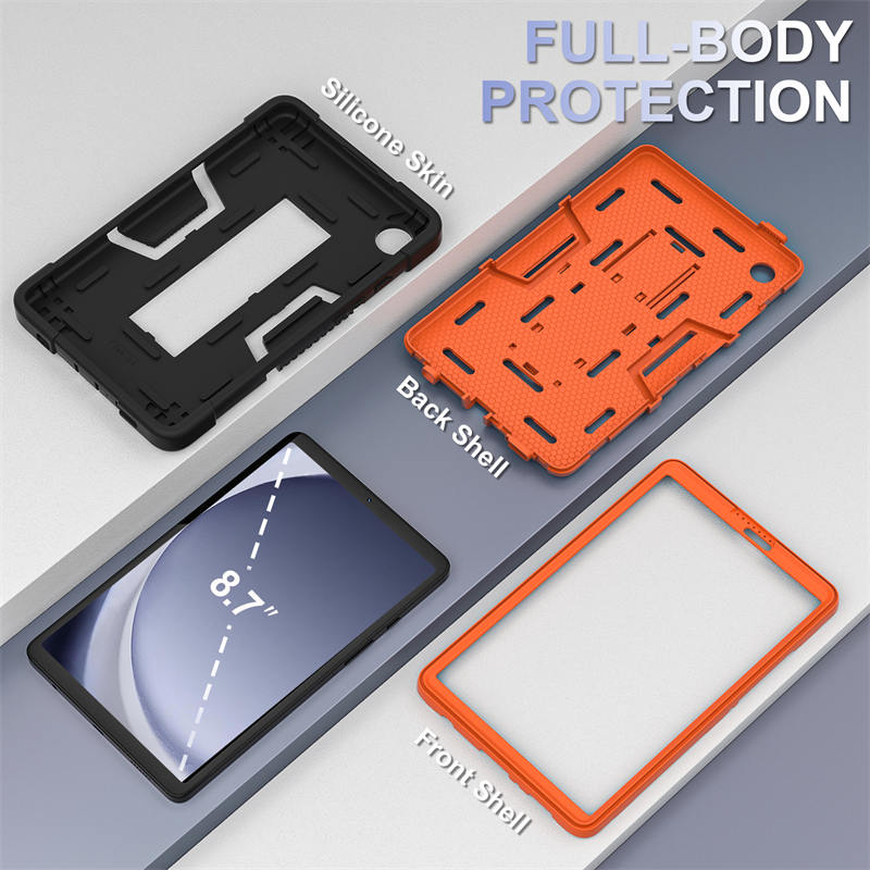 ShockProof Tablet Case with Stand for Samsung Galaxy A9 8.7 Inch-BlackOrange