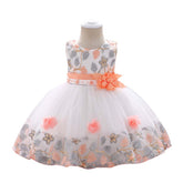 Toddler Pageant Flower Girl Lace Dress Little Girls Party Wedding Formal Dresses-Orange