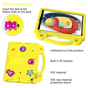 Strawberry iPad Case Silicone Shockproof with Handle for iPad 10.2 inch 2021/2020/2019-Yellow