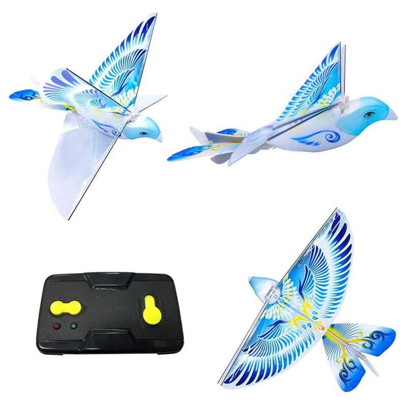 Kids Flying Remote Control Bird Toy with Bionic Flapping Wings-Blue