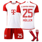 Bayern Home Jersey MULLER #25 Soccer Jersey Kids Adult 3-Pieces Jersey Kits