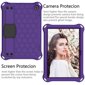 Hive Kindle Fire HD8/HD8 Plus (2020) Tablet Case Durable Stand Cover With Shoulder Strap-PurpleBlack