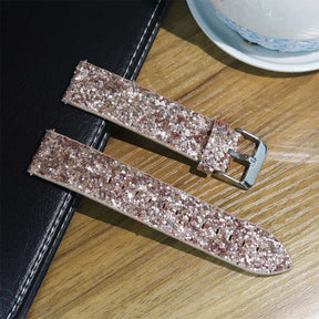 Glitter Leather Bands For Samsung S3/Galaxy Watch 46mm(Rose Gold)