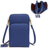 Crossbody Phone Bag for Women Small Shoulder Bag Cell Phone Wallet Purses and Handbags with 14 Credit Card Slots-Darkblue