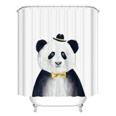 Cartoon Kids Shower Curtain with Hooks Washable 180 X 180CM-Panda