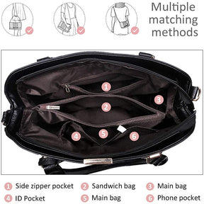 Womens Fashion Handbags Top Handle High Capacity Tote-Pink