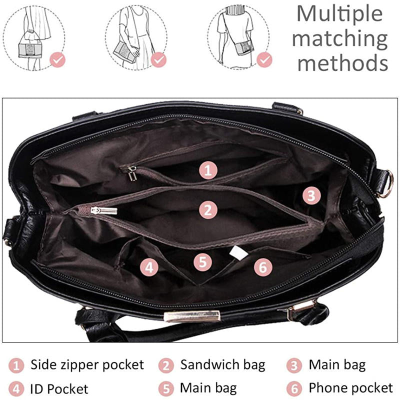 Womens Fashion Handbags Top Handle High Capacity Tote-Pink