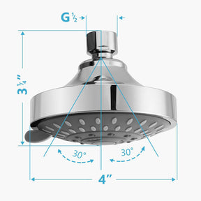 4 Inch Bathroom High Pressure Shower Head 5 Modes Adjustable Ball Joint