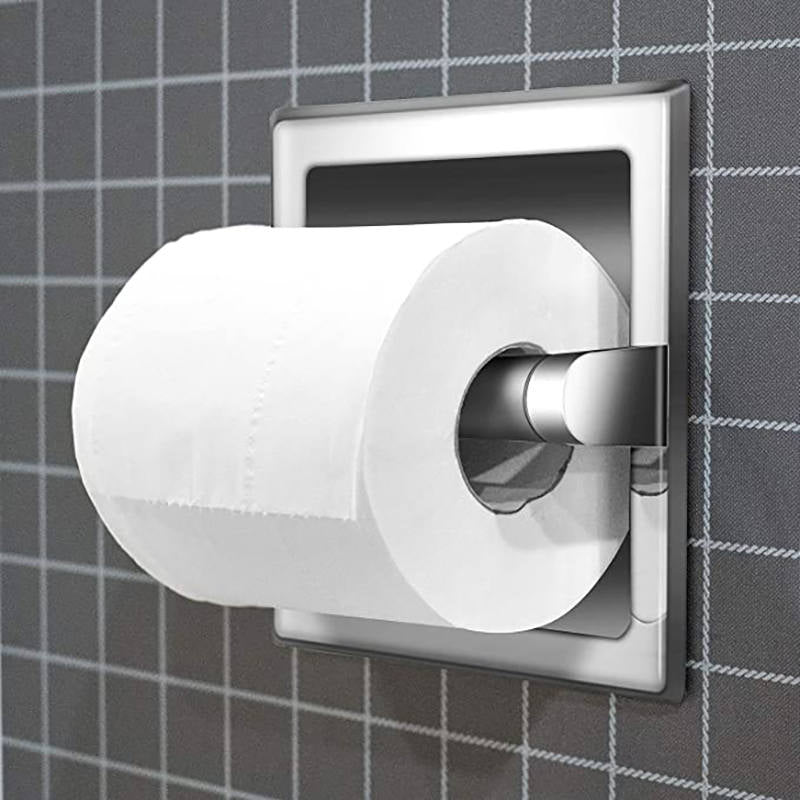 Recessed Toilet Paper Holder Stainless Steel Roll Paper Holder-Chrome