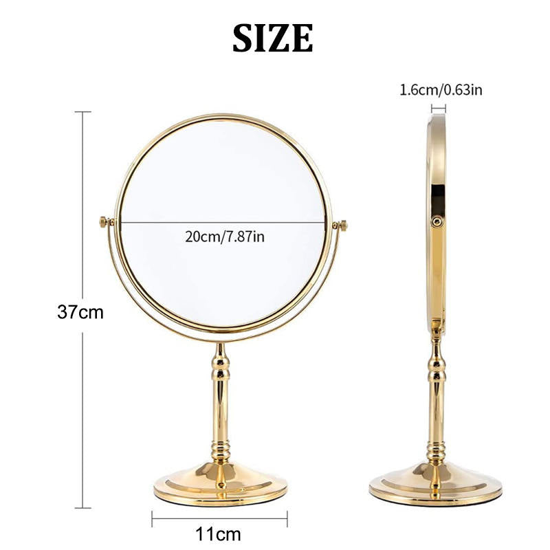 8in Standing Mirror Dual-Sided Magnifying Makeup Mirror-Silver