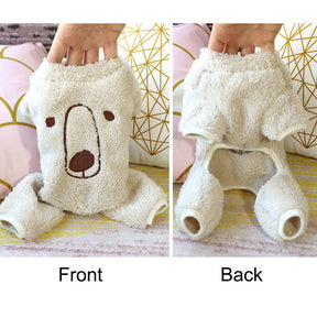 Cute Puppy Pajamas Plush Koalas Printed 4 Leg Onesie for Small Dog-Apricot