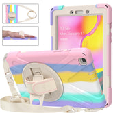 Samsung Tablet Case With Pencil Stand+Rotating Stand+Shoulder Strap For Tab A 8 T290/T295-Pink