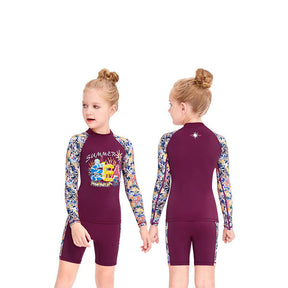 Adore Kids Swimsuit Long-sleeved Quick-drying Swimwear-M150013K-Purple