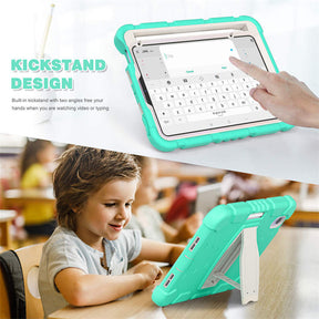 KingKong iPad Case For iPad Mini 6 Three-Layer Hybrid Protective Case With Holder-MintGreen
