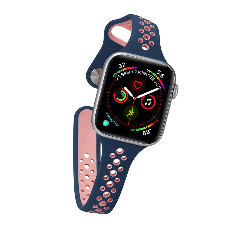 Nike Silicone Sport Breathable Watch For Apple iWatch Series-Blue Pink