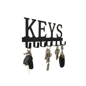 Keys Holder Hooks Organize Rack Wall Mounted -Black