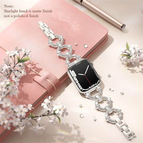 Bling Strap Full Diamonds Metal Jewelry Band for Apple Watch-Starlight