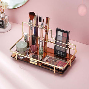 European Style Metal Cosmetic Storage Storage Rack For Bathroom Bedroom-GoldS
