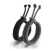 2 Pcs Adjustable Sizes Fish Tail Paracord Survival Bracelets With Metal Clasp-D