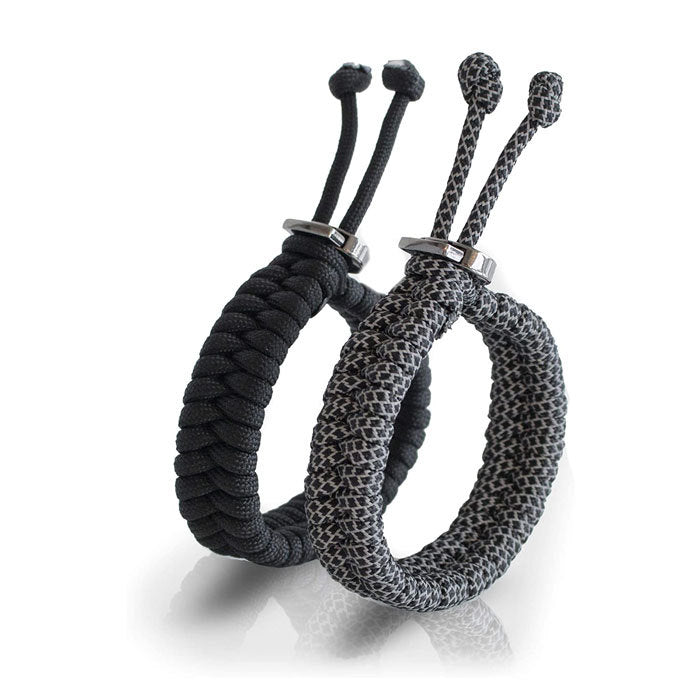 2 Pcs Adjustable Sizes Fish Tail Paracord Survival Bracelets With Metal Clasp-D
