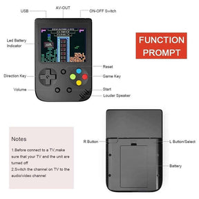 500 in 1 Classic Handheld Game Console 3.0 Screen Supports TV Connection-Yellow