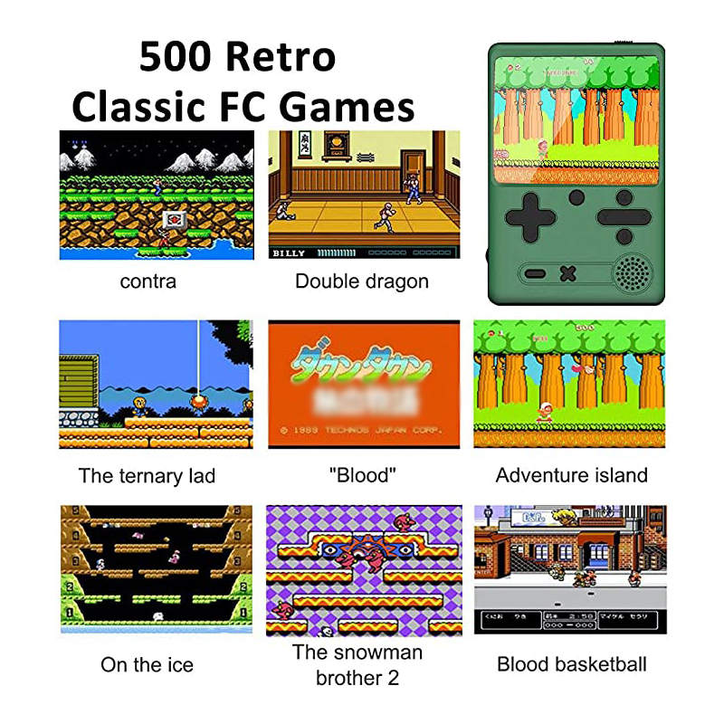 Retro Handheld Game Console 500 Classic FC Games Support Connecting TV-Red