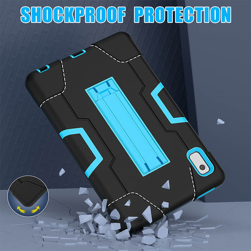 RobotB Rugged Case Shockproof With Holder for Lenovo M9 TB-310FU 2023-Black+Blue