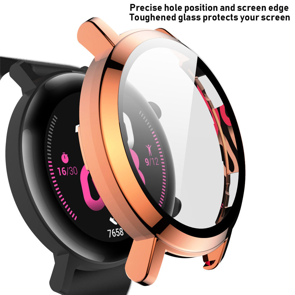 PC + Glass  Full Cover WatchCase For Huawei Watch GT 2 42MM 46MM-Rose Gold