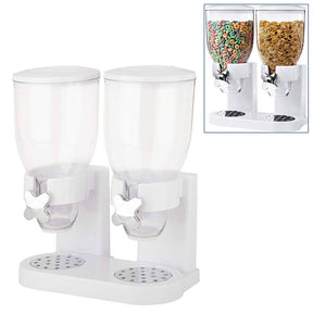 Dry Food Cereal Control Convenient Storage Dual Control White