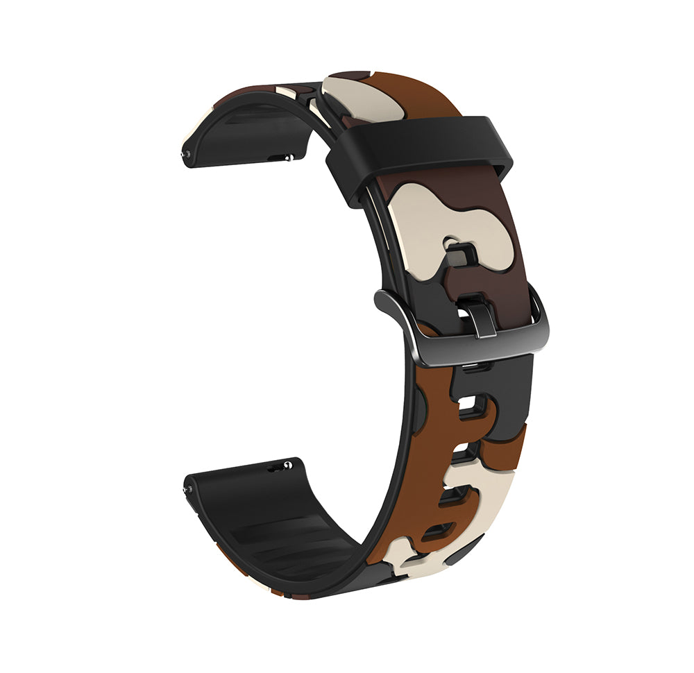 Camo Silicone Watch Band For Samsung Galaxy Watch 42/46mm Gear S3 Frontier/Classic(Camo Brown1)