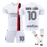 AC Milan Away Jersey RAFA LEAO #10 Soccer Jersey Kids Adult 3-Pieces Jersey Kits