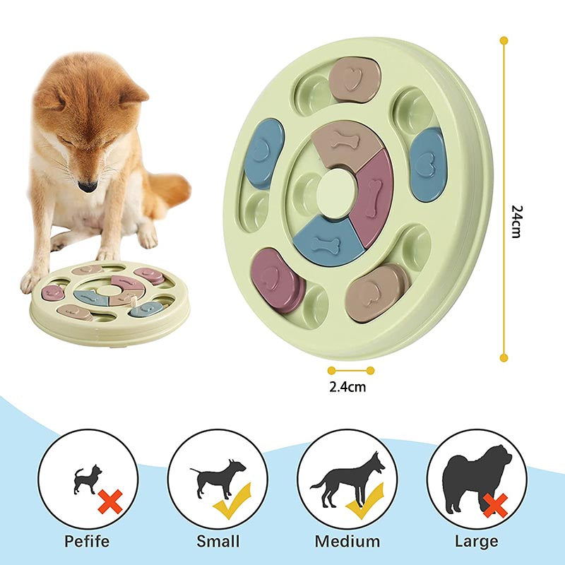 Dog Puzzle Feeder Toys for IQ Training Mental Enrichment-Yellow