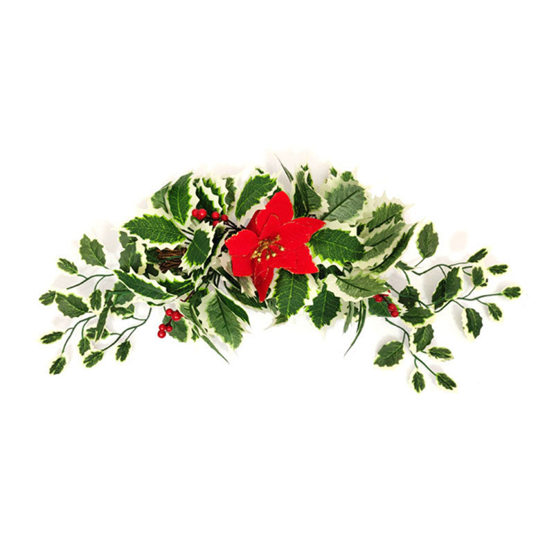 Christmas Swag with Red Berries for Mailbox Door Window Decoration-A