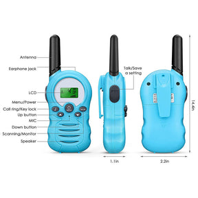 2 Pcs Walkie Talkies for Kids 22 Channels Outdoor Adventure Gear-Blue