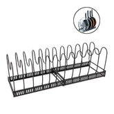 Expandable Pot Organizer Rack 12 Dividers Adjustable for Kitchen-Black