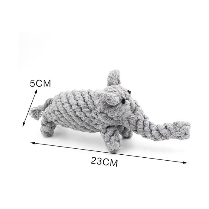 Pet Puppy Dog Cotton Rope Chew Toys for Teeth Cleaning Elephant Design