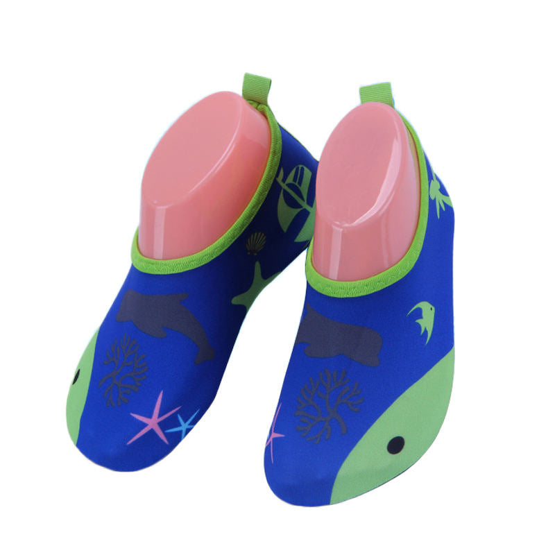 Kids Swim Water Shoes Quick Dry Non-Slip Barefoot Sports Shoes for Boys Girls-Seaworld Blue