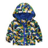Boys Girls Cartoon Print Zip Lightweight Jacket Hooded Coats Casual Windbreaker-21