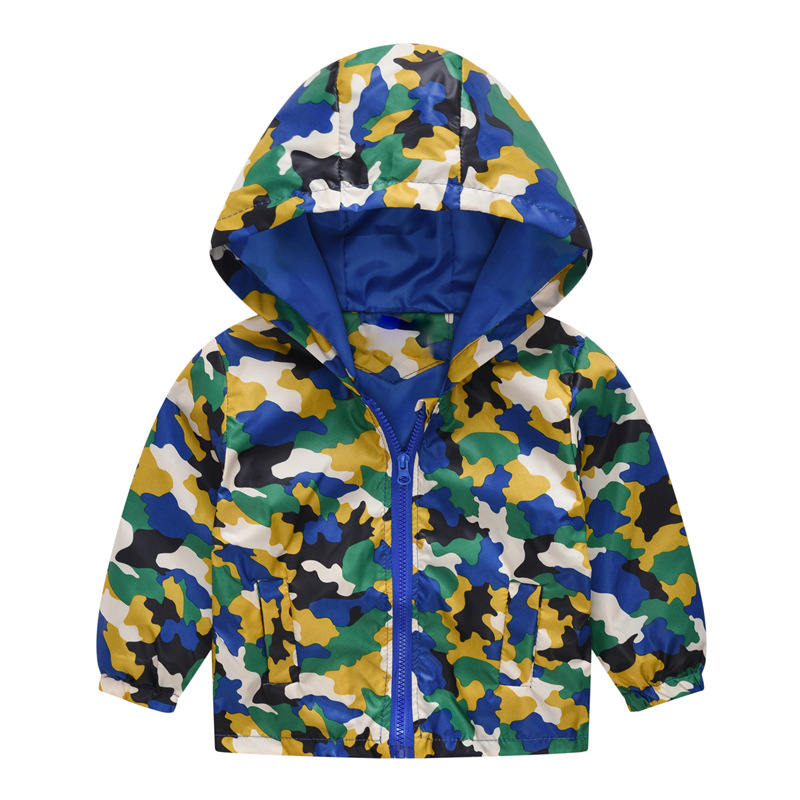 Boys Girls Cartoon Print Zip Lightweight Jacket Hooded Coats Casual Windbreaker-21