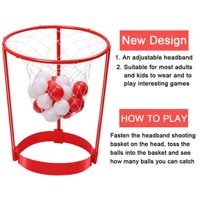 3Pcs Adjustable Headband Hoop Basketball Party Game with 60 Ball