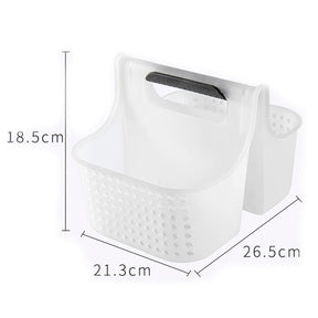 Portable Shower Caddy Basket Plastic Organizer 2 Compartments Thick Handle for Multi-use Storage for Bath and Beauty Accessories