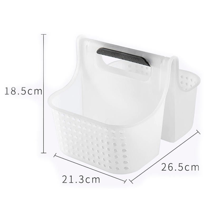 Portable Shower Caddy Basket Plastic Organizer 2 Compartments Thick Handle for Multi-use Storage for Bath and Beauty Accessories