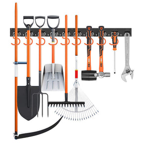 64in Wall Mount Tool Organizer Adjustable Storage System for Mop Rake