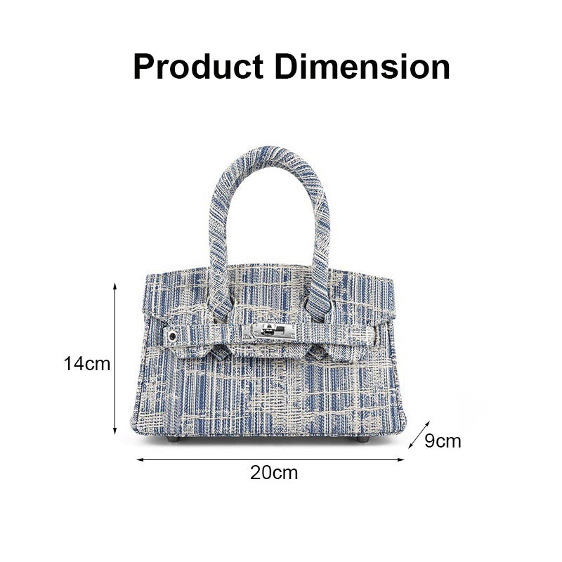 Ladies Denim Tote Bag Fashion Sense Wear Resistant Platinum Handbag